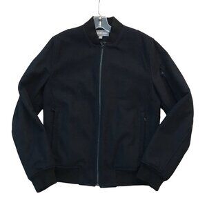 Michael Kors Mens Wool-Blend Bomber Jacket With Quilted Lining & Zip Closure